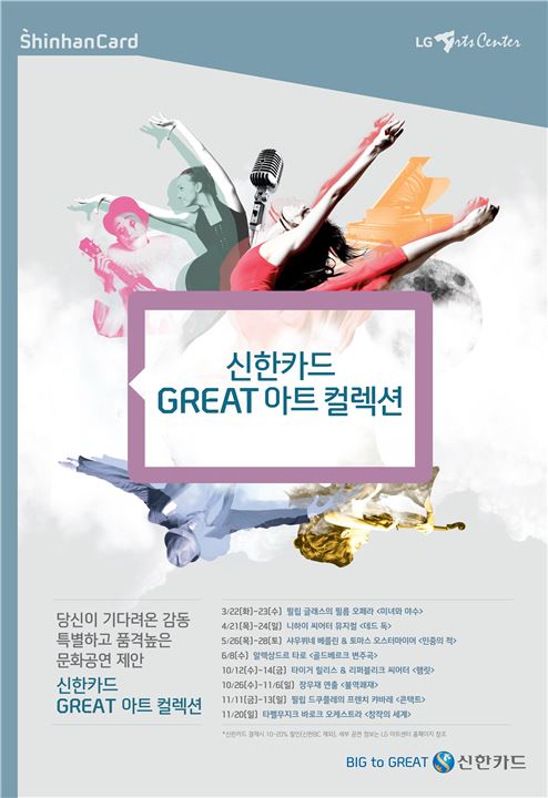 신한카드-LG아트센터, 'GREAT 아트 컬렉션 2016' 진행