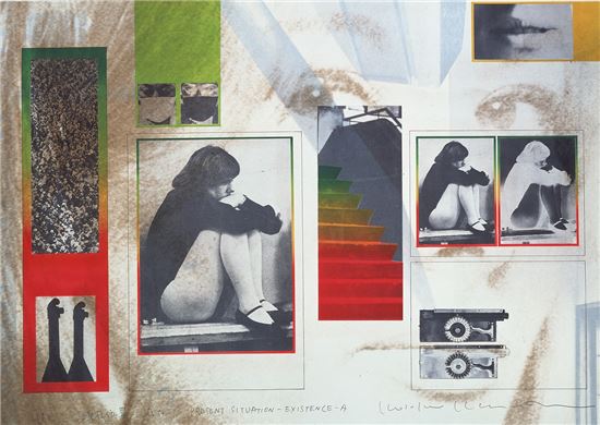 기무라 코스케, 현재위치_ 존재A, 1971, 실크스크린, 석판화, 73×104cm