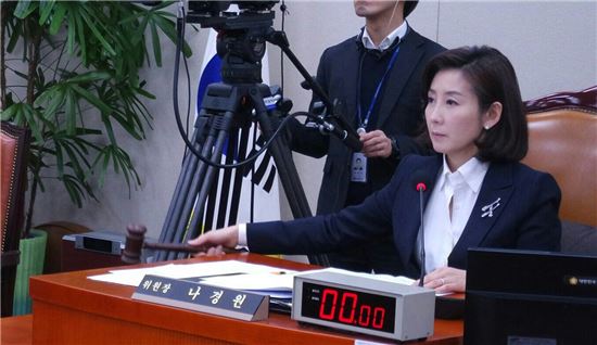 나경원 위원장이 지난 8일 열린 국회 외교통일위원회 긴급 전체회의에서 '북한의 장거리 미사일 발사 규탄 결의안'을 채택하고 있다.