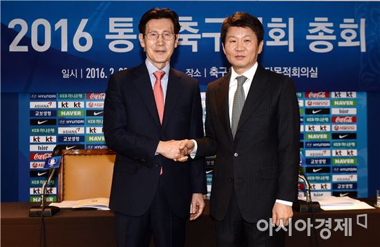 [포토]통합을 알리는 악수