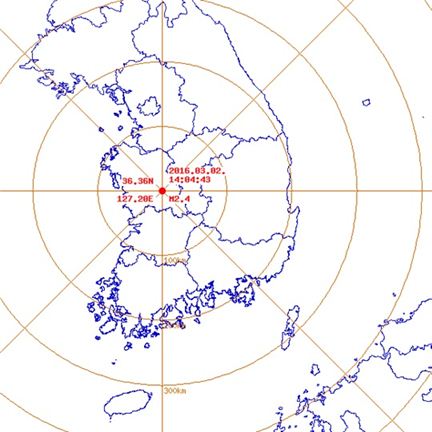 대전 지진, 진도 2.4 규모… 올들어 9번째 한반도 지진