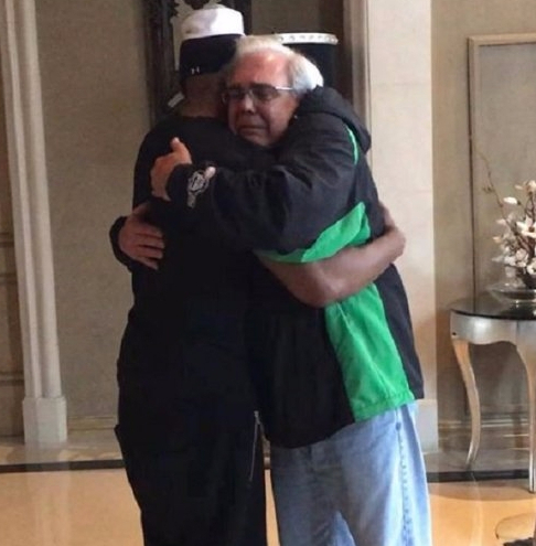 제이미 폭스와 제이미 폭스가 목숨을 구한 운전자의 아버지. 사진=제이미 폭스 인스타그램