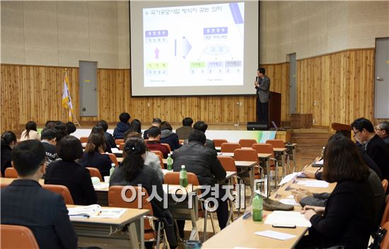 보성군(이용부 군수)은 10일 광주전남연구원 주관으로 실과소 및 읍면 직원 100명을 대상으로 제암산자연휴양림 숲속교육관에서 정부과제 개발 맞춤형 코칭을 실시했다.
