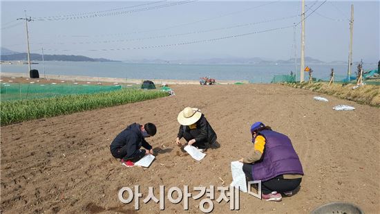 보성군,‘장도’도서지역 토양 시료 채취 분석 