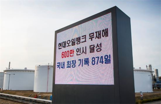 현대오일뱅크, 무재해 600만 인시 달성…"정유업계 최장"