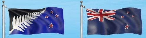 ▲뉴질랜드 새국기 후보(왼쪽) 및 기존 국기