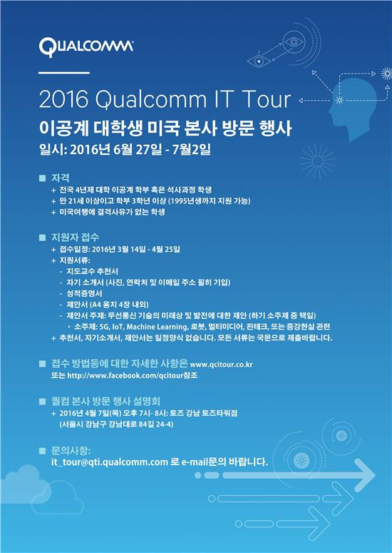 퀄컴, "제14기 퀄컴 IT 투어 지원자 모집 시작"