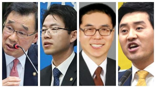 왼쪽부터 김기선 의원, 권성중ㆍ김수정ㆍ최석 후보