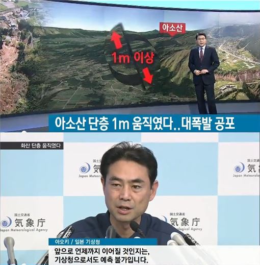 아소산 단층 1m 움직였다… "화산 대폭발 가능성" 日 '초긴장'