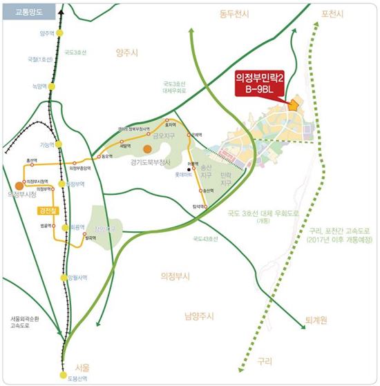 의정부 민락2지구 B-9블록 위치도(제공: LH)
