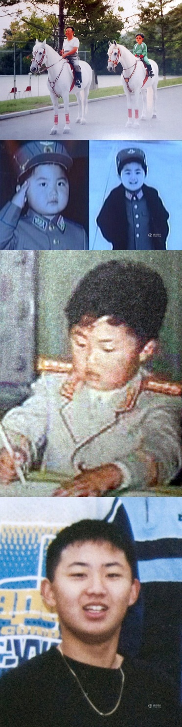 중국매체 텅쉰, 북한 김정은 어릴적 사진 공개. 사진=텅쉰 보도화면 캡처.