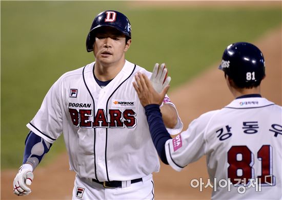 두산 김재환, KIA전 시즌 12호포…히메네스와 홈런 공동 선두