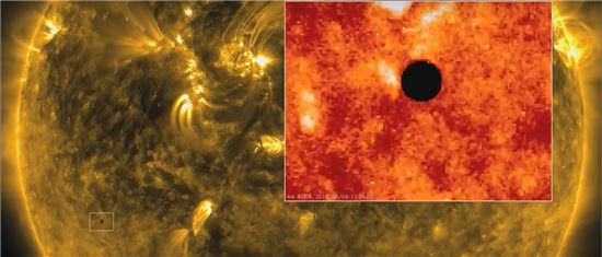 ▲아이리스 위성이 포착한 수성의 태양면 통과.[사진제공= IRIS, LMSAL/NASA]
