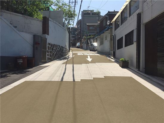 창의문로 10길 옛길 조성 후 현재 