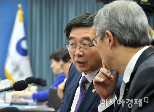 [포토]심각한 이기권 노동부 장관과 임종룡 금융위원장