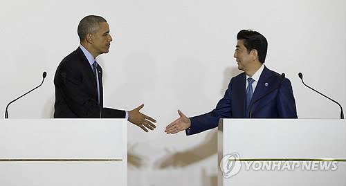 오바마 미국 대통령, 아베 일본 총리/사진=연합뉴스