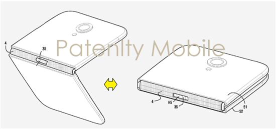 삼성전자의 폴더블 스마트폰 특허(사진:페이턴틀리 모바일)