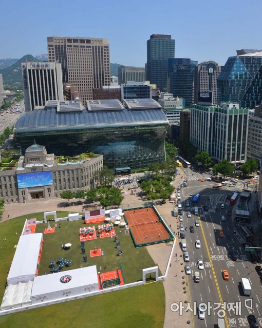 [포토]서울광장에서 테니스 축제 즐기세요 