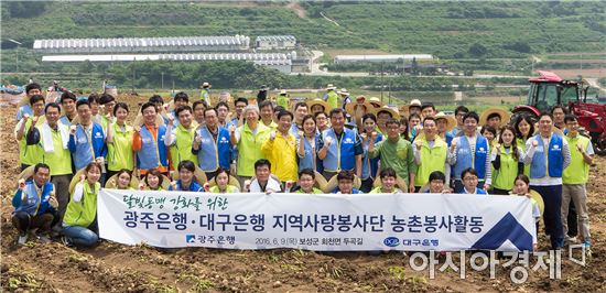 광주은행-대구은행, 달빛동맹 농촌 일손돕기 봉사활동 펼쳐