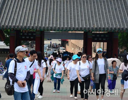중국인 관광객들이 서울 중구에 위치한 남산골한옥마을을 구경하고 있다. [사진=아시아경제DB]