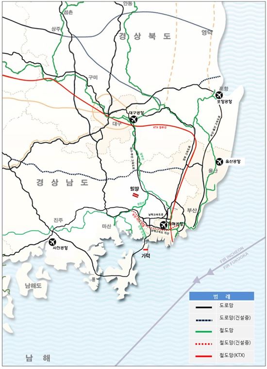 김해신공항 접근교통망(안)(제공: 국토교통부)