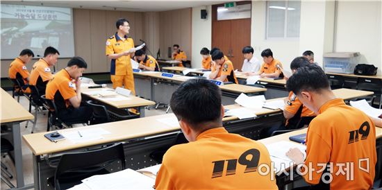 광주 광산소방서, 장마철 집중호우에 따른 시설물 붕괴 대비 훈련 실시