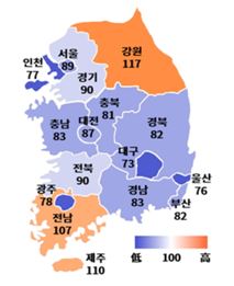▲지역별 BSI 분포