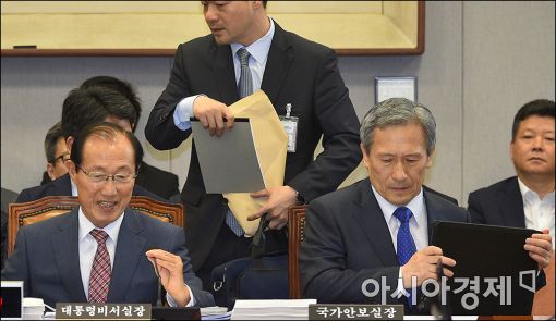 [포토]국회 운영위 참석하는 이원종·김관진