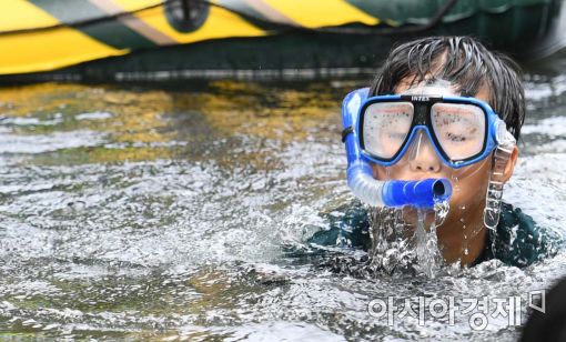[포토]폭염 피해 물 속으로 