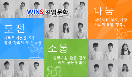 윈스는 기업문화 중 하나인 ‘나눔’을 임직원이 함께 발전시키고 있다.