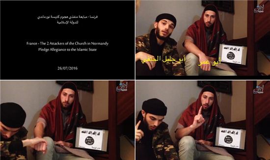 IS 프랑스 성당 테러 용의자 충성 서약 동영상 / 사진='아마크' 캡처