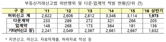 "다운계약에 업계약까지"…올 상반기 적발된 허위 거래신고 1973건