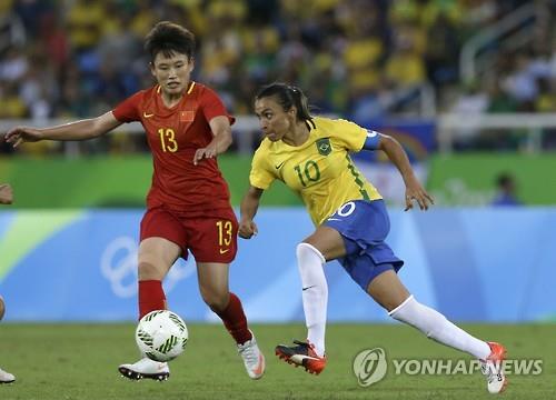 [리우올림픽 여자축구]브라질, 중국에 3-0으로 '첫 승리'