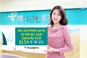 하나금융투자, Speedy Exit ELS 등 총 5종 모집