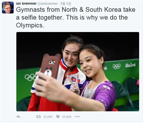 [리우올림픽] 바흐 "남북 체조선수들의 셀카는 위대한 몸짓"