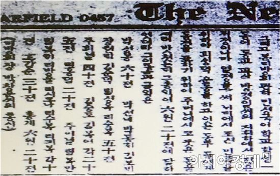 샌프란시스코에서 발행된 1930년 2월 27일자 신한민보 광주학생독립운동 지지           관련 보도 내용