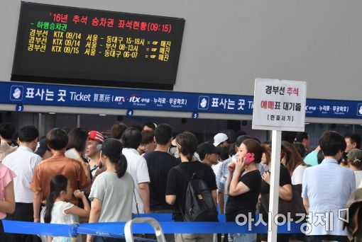 [포토]추석 열차승차권 예매 15분만에 매진 행렬 