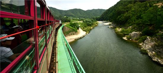 [여행만리]철커덕, 철커덕…시속 30km 빨간열차의 낭만