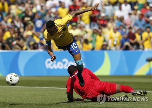 [리우올림픽]'첫 金' 향한 골잡이 본능…네이마르, 14초만에 골