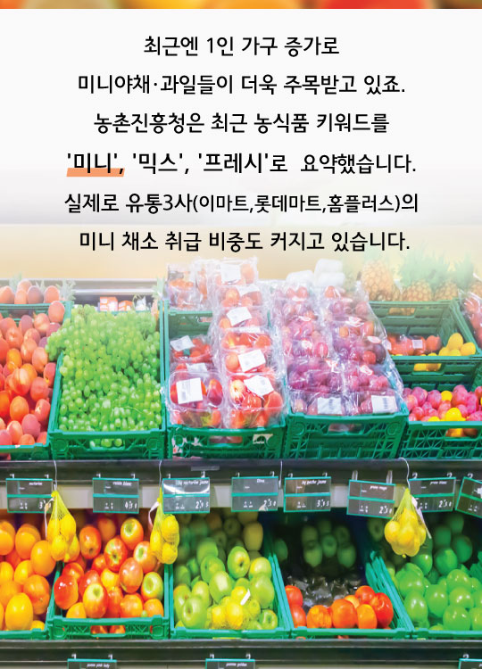[카드뉴스]'앙증보스' 미니채소 열풍…애플수박·방울참외 맛볼까