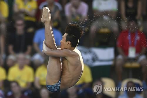 우하람의 리우올림픽 남자 다이빙 10m 플랫폼 예선 경기 장면. [출처=연합뉴스]