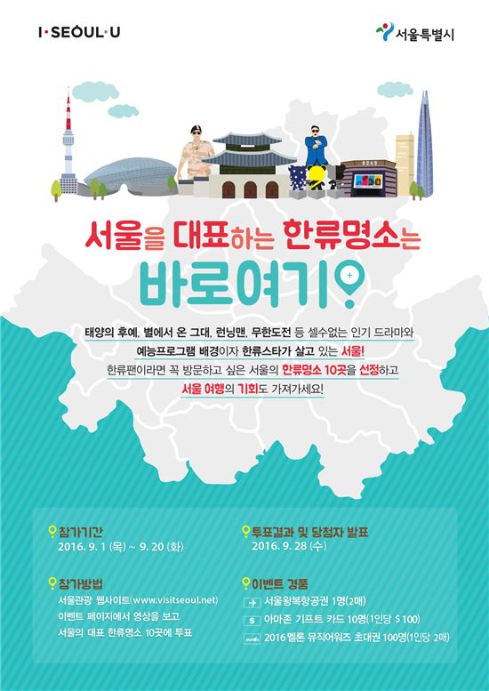 "서울 대표 한류명소는 어디?"…20일까지 온라인 투표 이벤트 진행