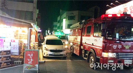 광주 광산소방서, 추석명절 맞이 ‘소방차 길터주기’훈련 실시