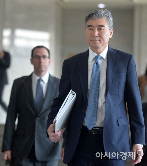 [포토]외교부 도착한 성 김 미 국무부 대북정책 특별대표
