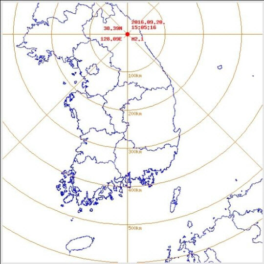 북한에서도 규모 2.1의 지진이 관측됐다/사진=기상청 제공