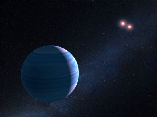 ▲'토성 질량'을 가진 행성이 두 개의 별을 공전하고 있는 항성계가 발견됐다.[사진제공=NASA]