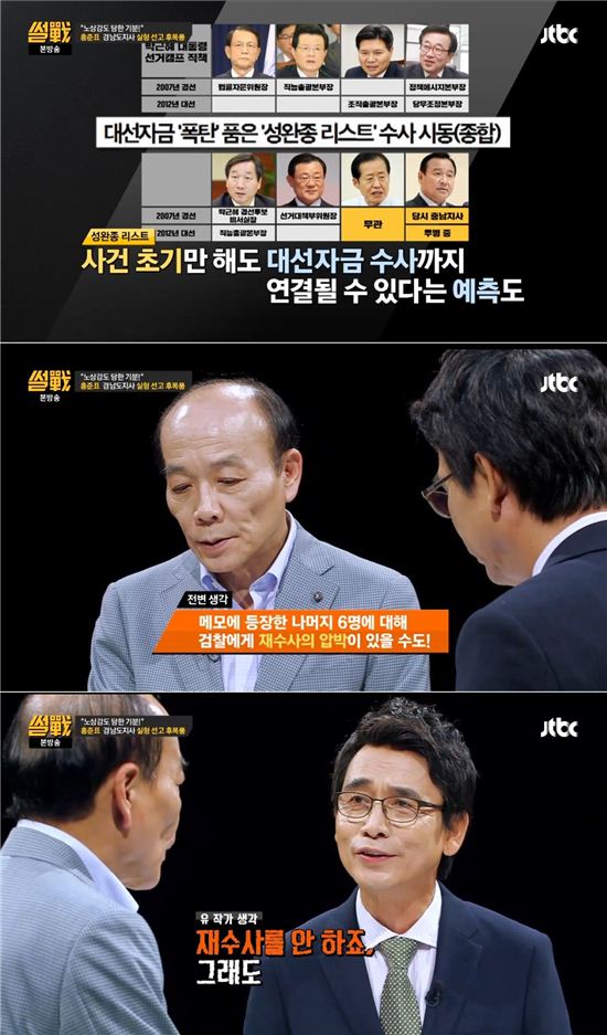 '썰전' 전원책 유시민 / 사진=JTBC방송화면캡처