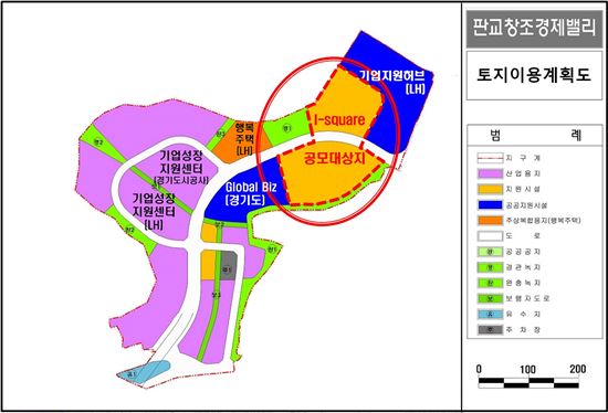 판교 창조경제밸리 I-Square 토지이용계획도(제공: LH)