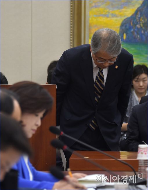 [포토]고개숙인 임종룡 금융위원장