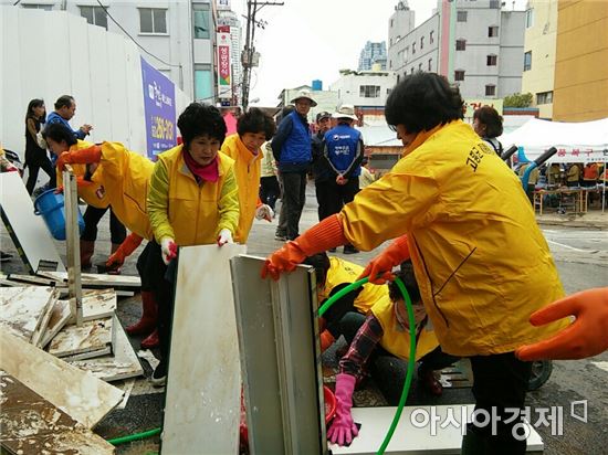 고흥군여성단체, 울산 태풍피해 복구지원 나섰다